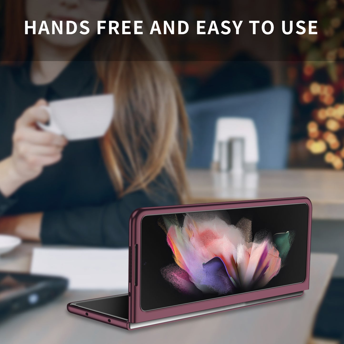 For Samsung Galaxy Z Fold3 5G Hard PC Rubberized Phone Case Anti-scratch Shock Absorbing Folding Phone Cover