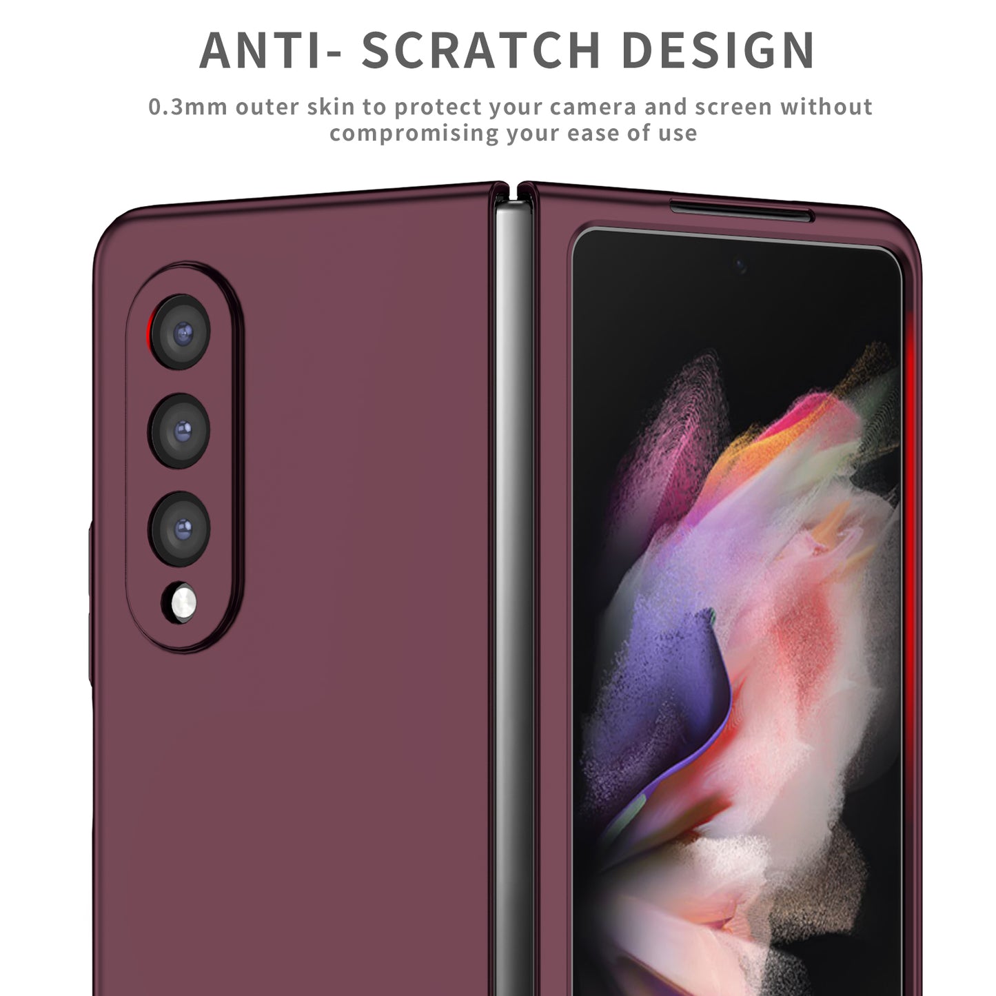 For Samsung Galaxy Z Fold3 5G Hard PC Rubberized Phone Case Anti-scratch Shock Absorbing Folding Phone Cover