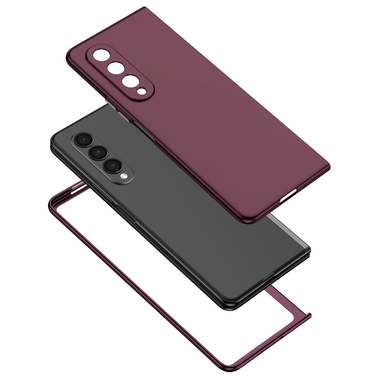 For Samsung Galaxy Z Fold3 5G Hard PC Rubberized Phone Case Anti-scratch Shock Absorbing Folding Phone Cover