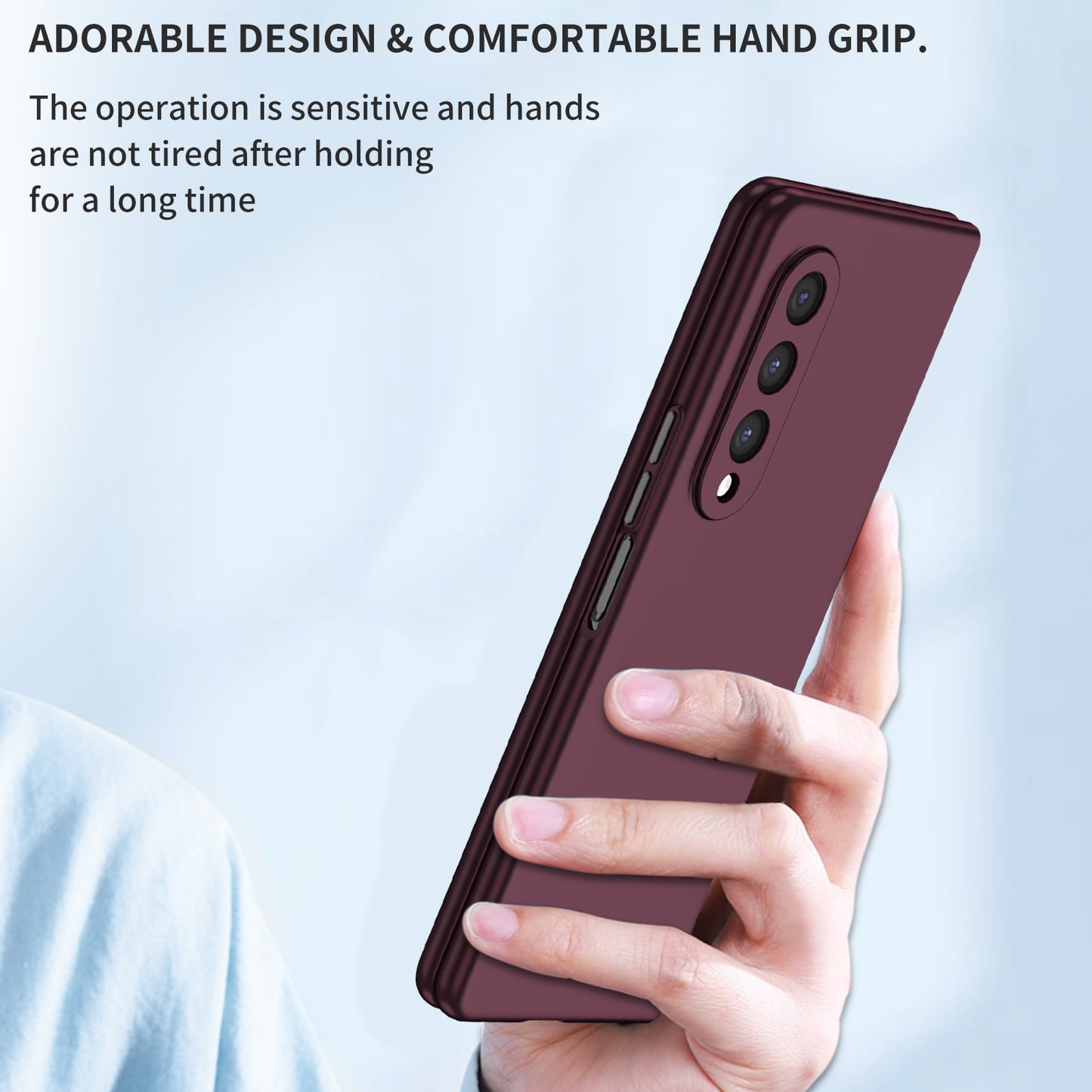 For Samsung Galaxy Z Fold3 5G Hard PC Rubberized Phone Case Anti-scratch Shock Absorbing Folding Phone Cover
