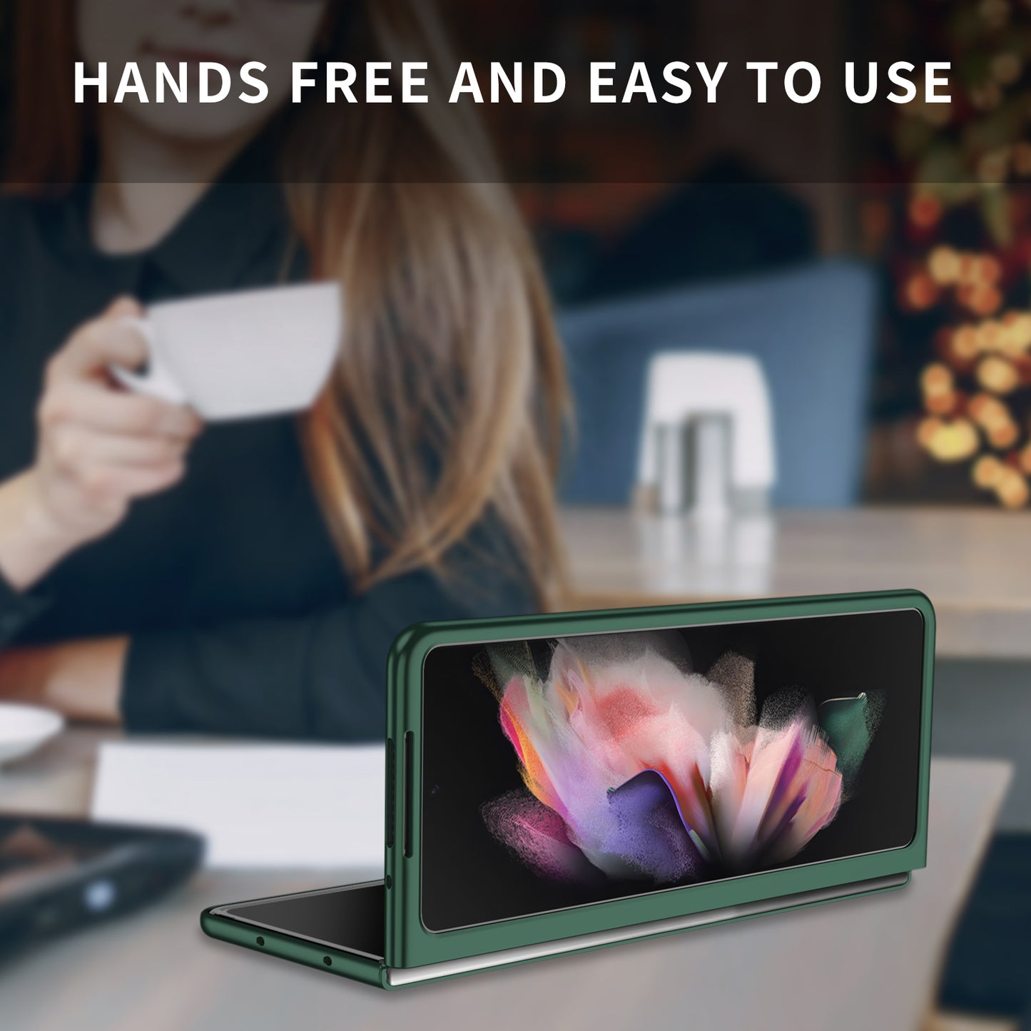 For Samsung Galaxy Z Fold3 5G Hard PC Rubberized Phone Case Anti-scratch Shock Absorbing Folding Phone Cover