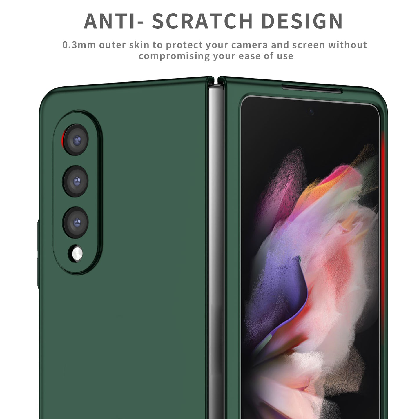 For Samsung Galaxy Z Fold3 5G Hard PC Rubberized Phone Case Anti-scratch Shock Absorbing Folding Phone Cover
