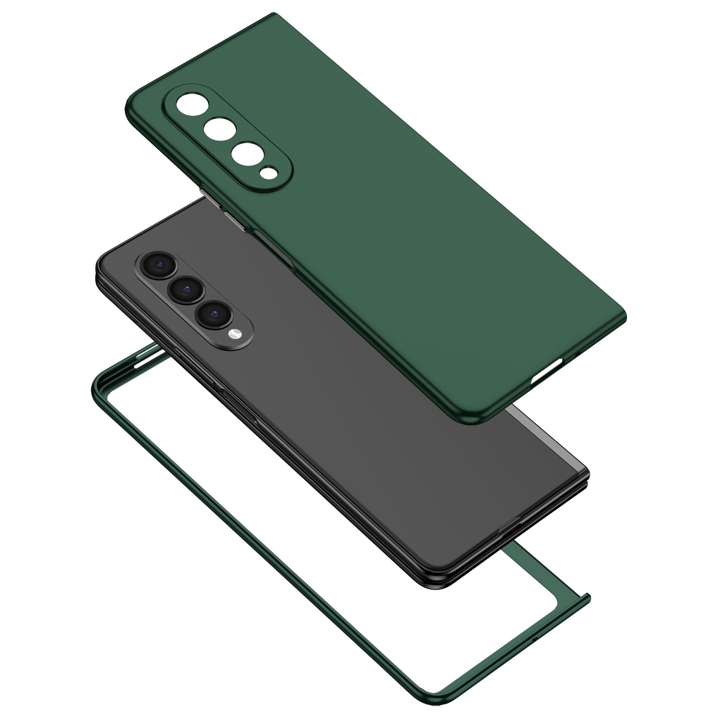 For Samsung Galaxy Z Fold3 5G Hard PC Rubberized Phone Case Anti-scratch Shock Absorbing Folding Phone Cover