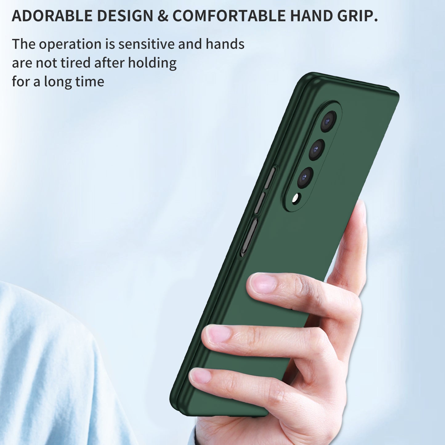 For Samsung Galaxy Z Fold3 5G Hard PC Rubberized Phone Case Anti-scratch Shock Absorbing Folding Phone Cover