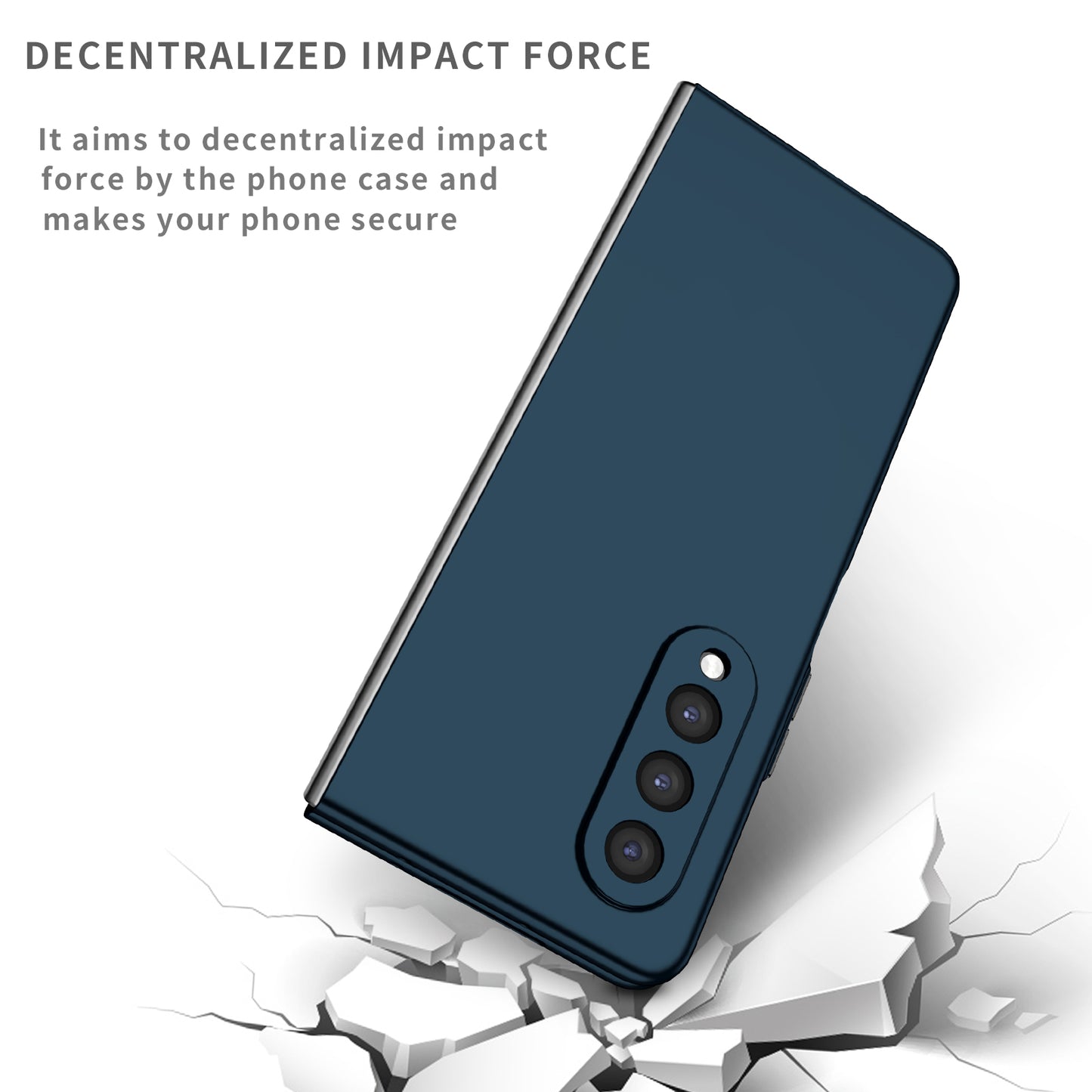 For Samsung Galaxy Z Fold3 5G Hard PC Rubberized Phone Case Anti-scratch Shock Absorbing Folding Phone Cover
