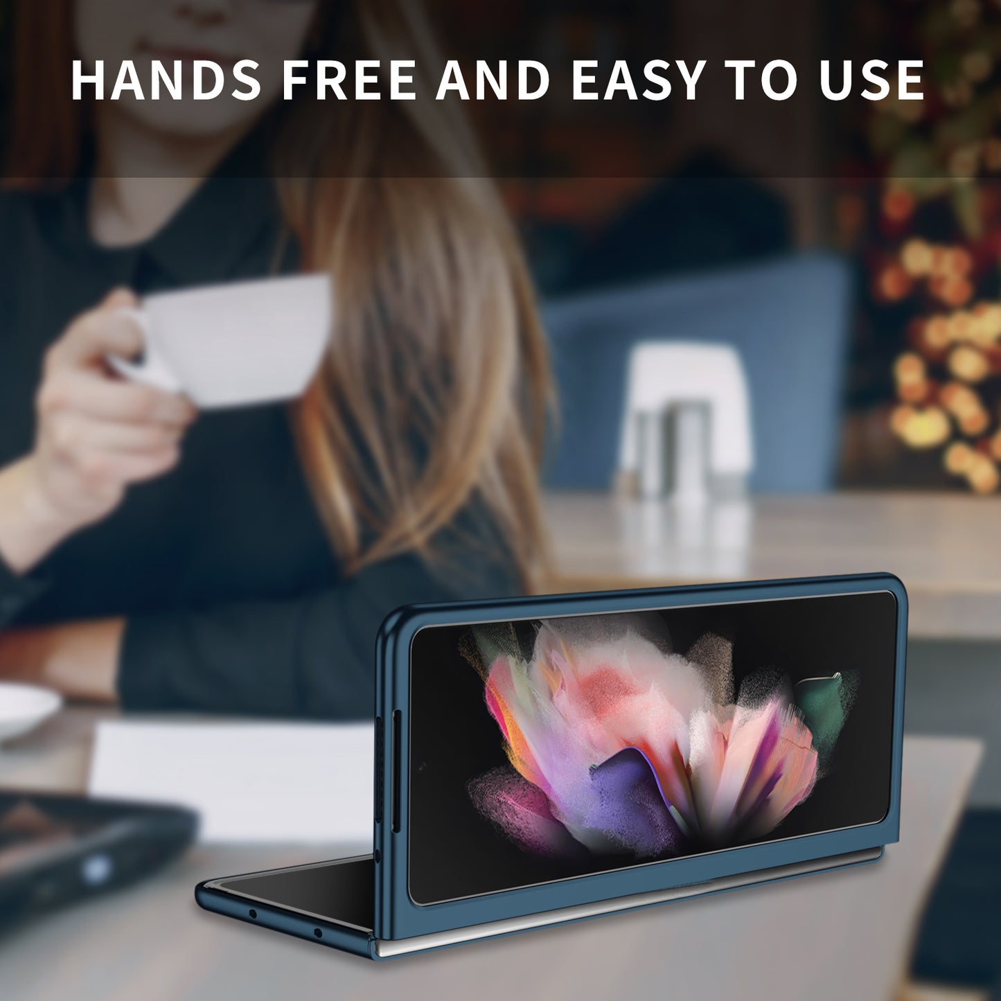 For Samsung Galaxy Z Fold3 5G Hard PC Rubberized Phone Case Anti-scratch Shock Absorbing Folding Phone Cover