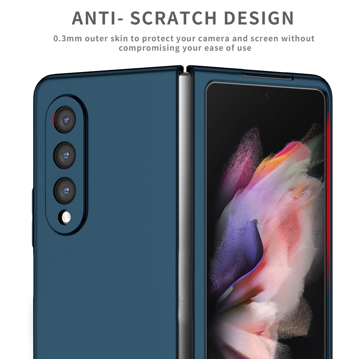 For Samsung Galaxy Z Fold3 5G Hard PC Rubberized Phone Case Anti-scratch Shock Absorbing Folding Phone Cover