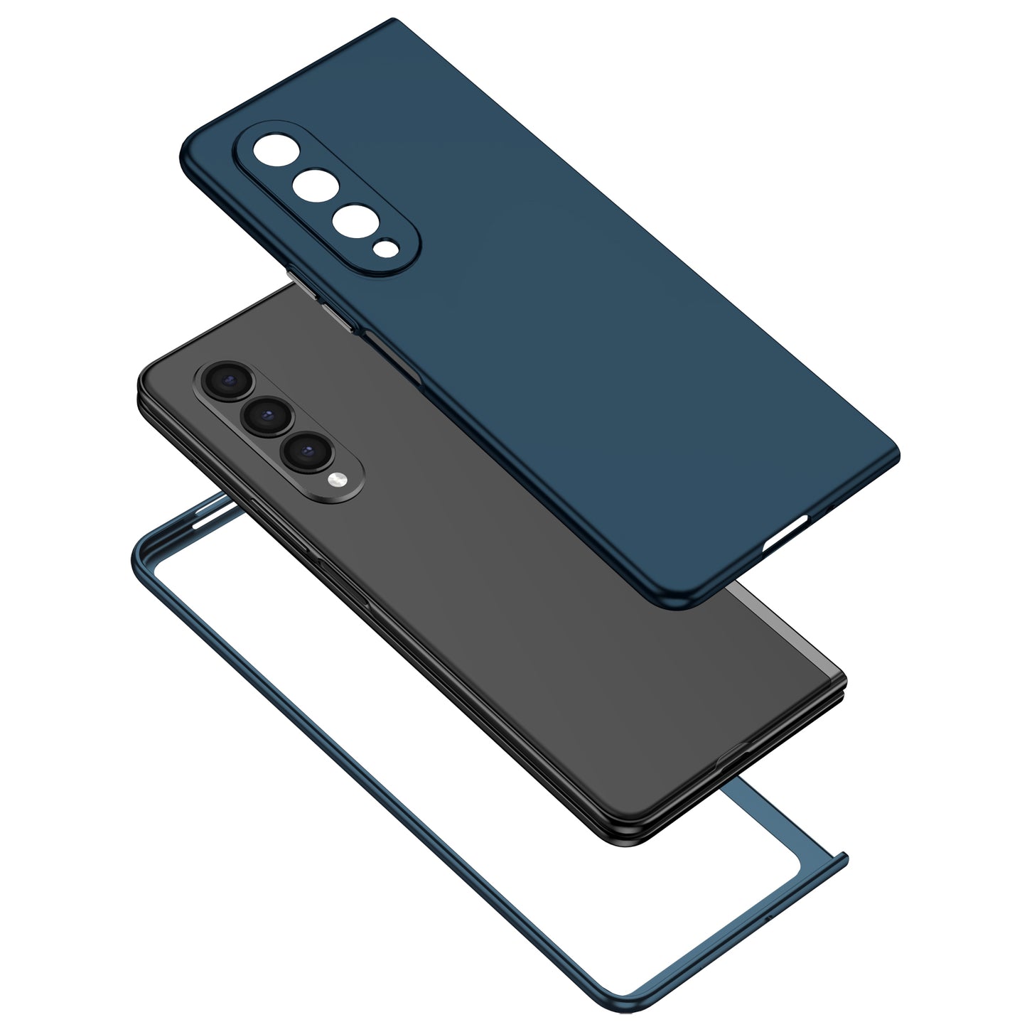 For Samsung Galaxy Z Fold3 5G Hard PC Rubberized Phone Case Anti-scratch Shock Absorbing Folding Phone Cover