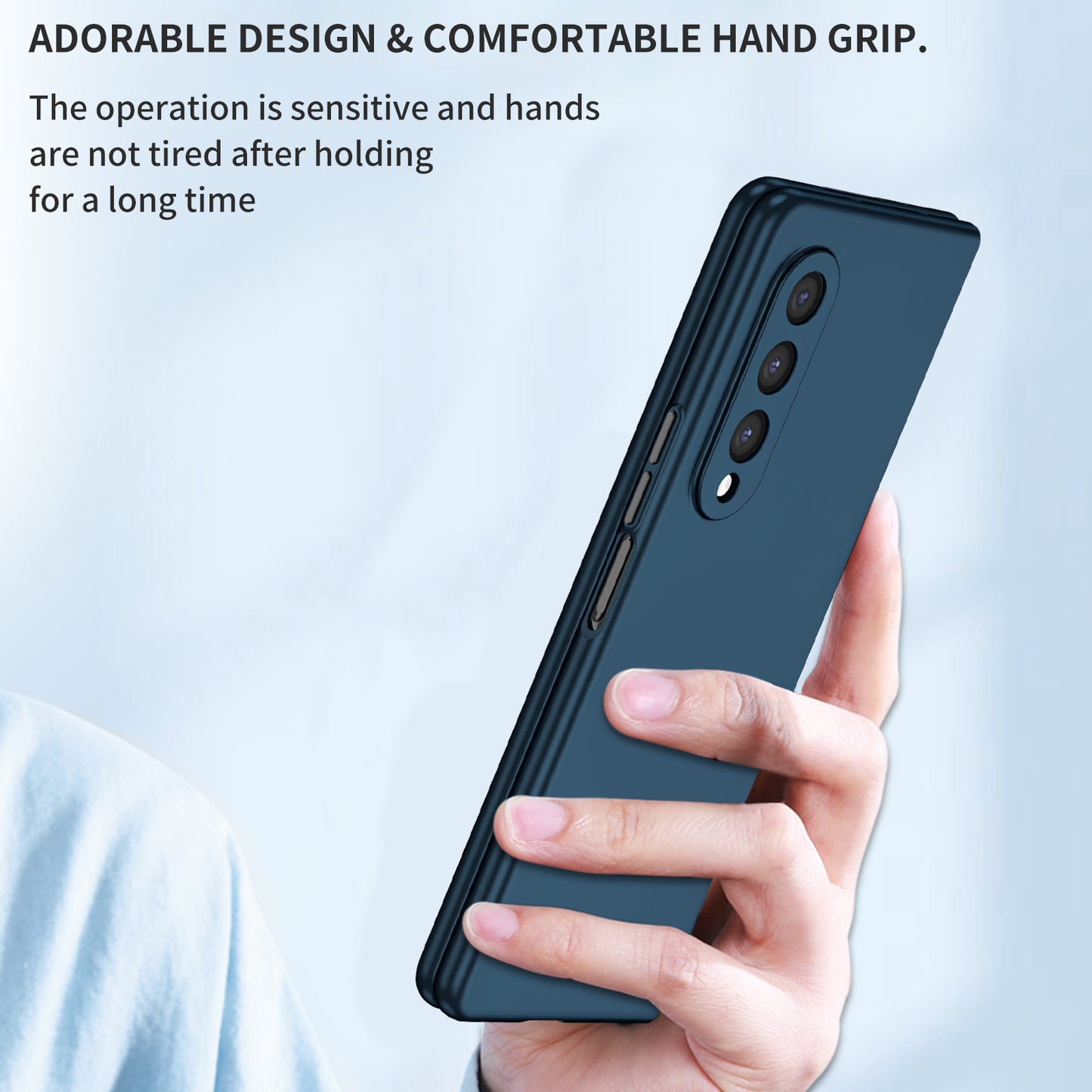 For Samsung Galaxy Z Fold3 5G Hard PC Rubberized Phone Case Anti-scratch Shock Absorbing Folding Phone Cover