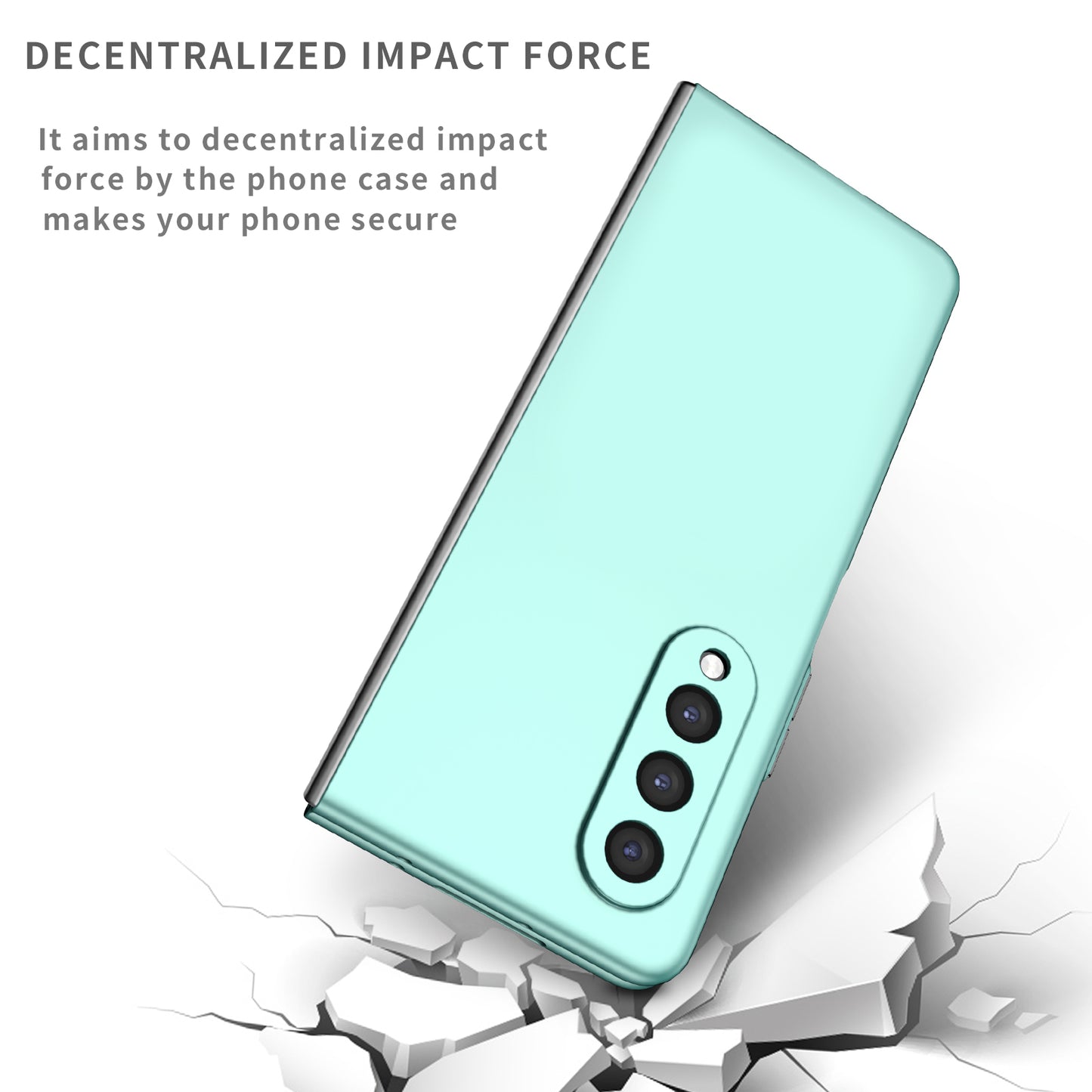 For Samsung Galaxy Z Fold3 5G Hard PC Rubberized Phone Case Anti-scratch Shock Absorbing Folding Phone Cover