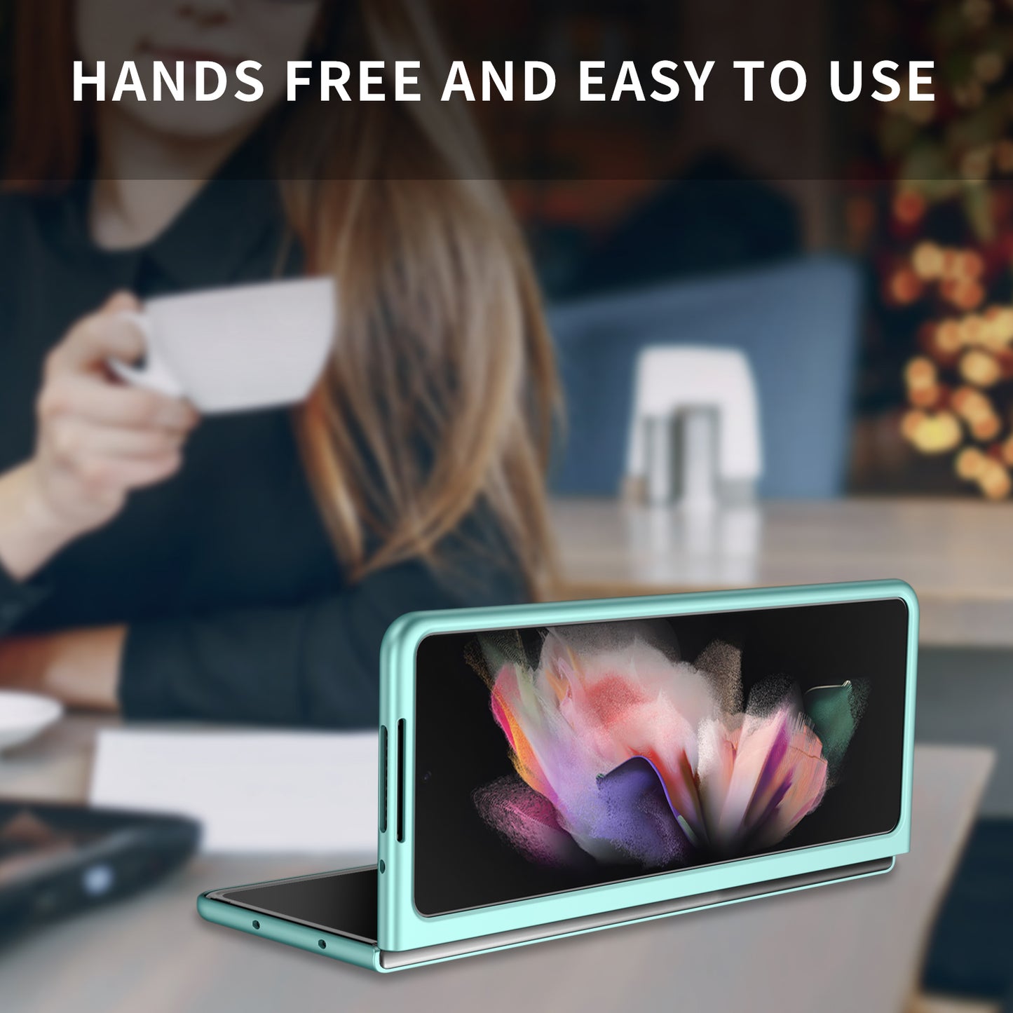 For Samsung Galaxy Z Fold3 5G Hard PC Rubberized Phone Case Anti-scratch Shock Absorbing Folding Phone Cover
