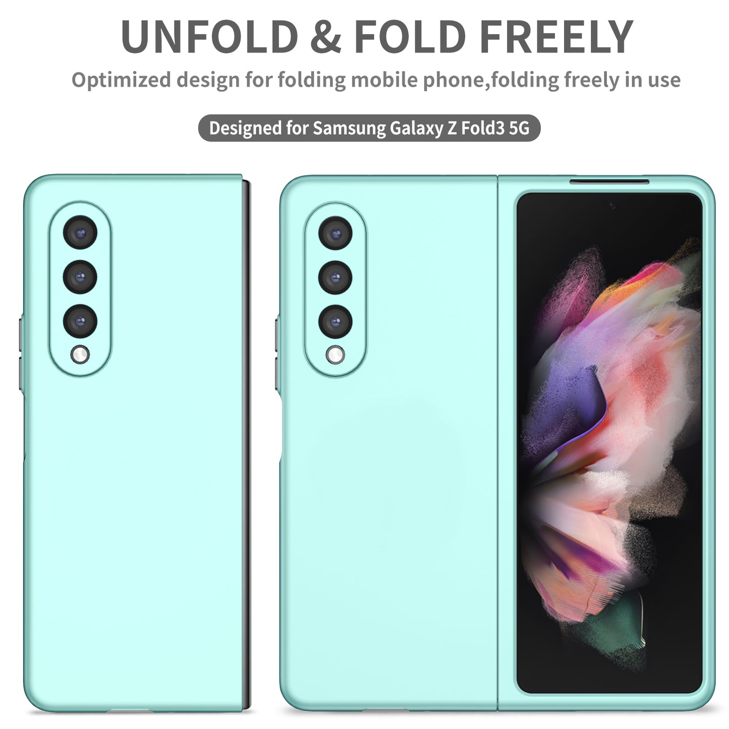 For Samsung Galaxy Z Fold3 5G Hard PC Rubberized Phone Case Anti-scratch Shock Absorbing Folding Phone Cover