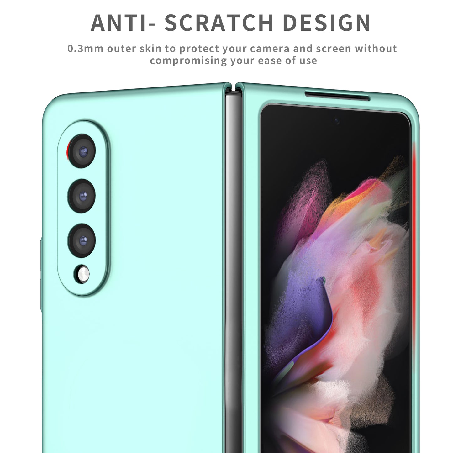 For Samsung Galaxy Z Fold3 5G Hard PC Rubberized Phone Case Anti-scratch Shock Absorbing Folding Phone Cover