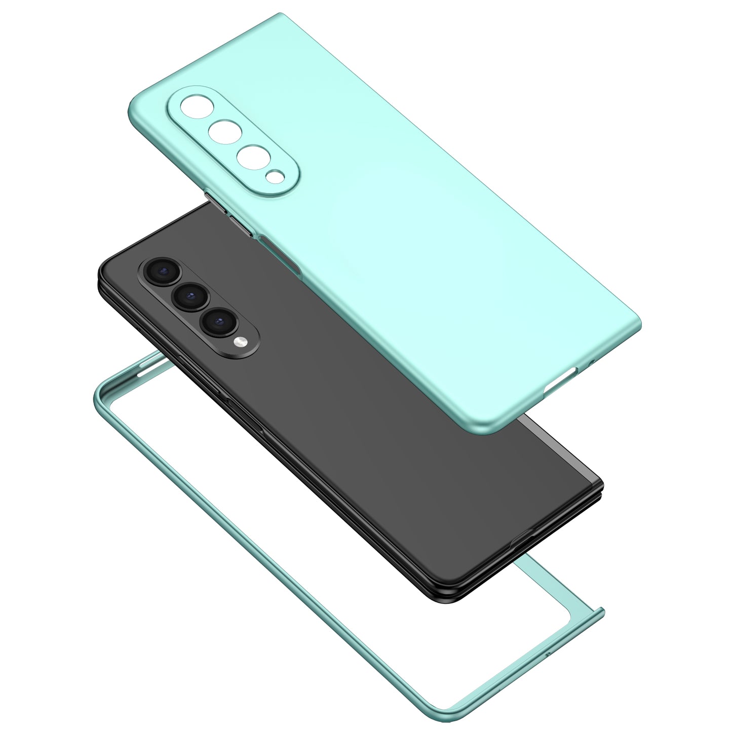 For Samsung Galaxy Z Fold3 5G Hard PC Rubberized Phone Case Anti-scratch Shock Absorbing Folding Phone Cover