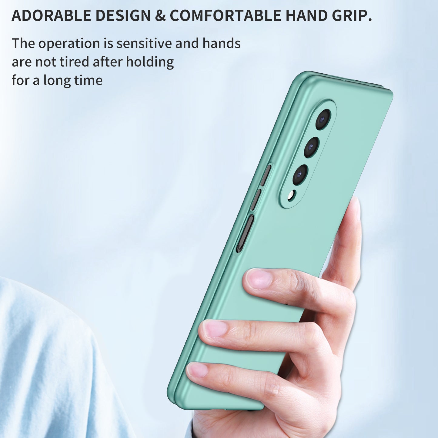 For Samsung Galaxy Z Fold3 5G Hard PC Rubberized Phone Case Anti-scratch Shock Absorbing Folding Phone Cover