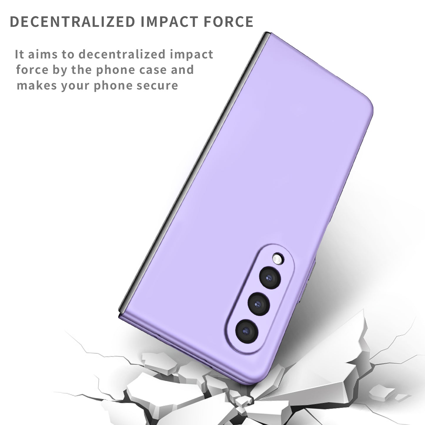 For Samsung Galaxy Z Fold3 5G Hard PC Rubberized Phone Case Anti-scratch Shock Absorbing Folding Phone Cover