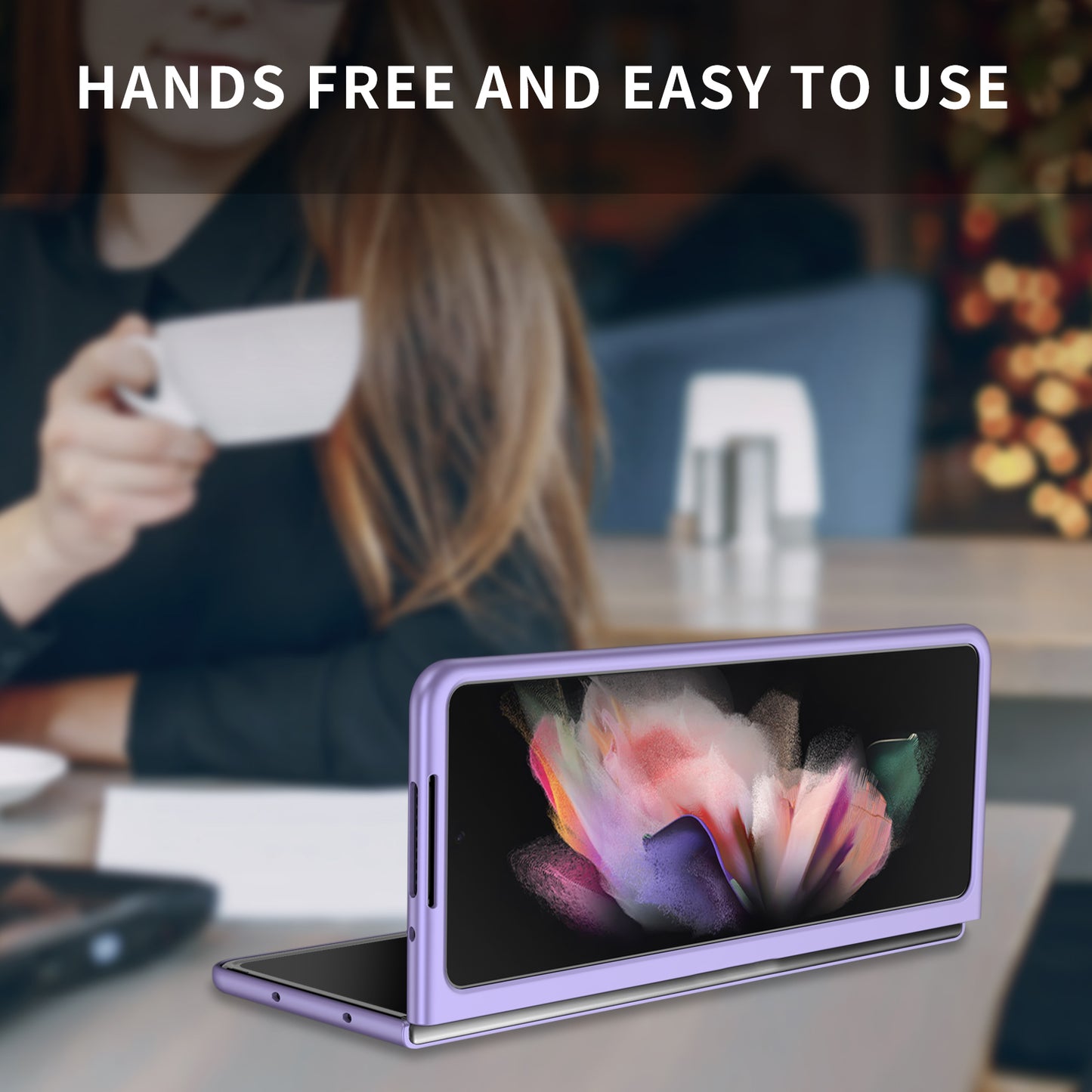 For Samsung Galaxy Z Fold3 5G Hard PC Rubberized Phone Case Anti-scratch Shock Absorbing Folding Phone Cover