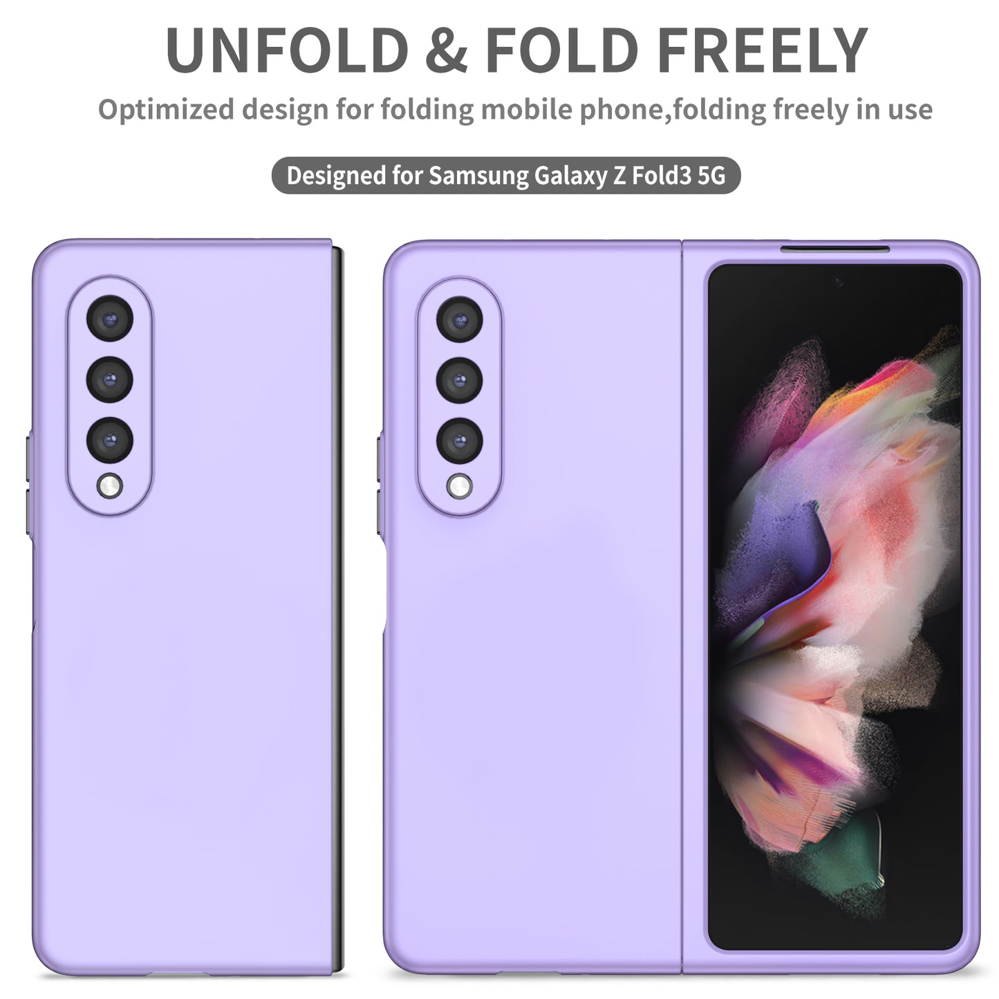 For Samsung Galaxy Z Fold3 5G Hard PC Rubberized Phone Case Anti-scratch Shock Absorbing Folding Phone Cover
