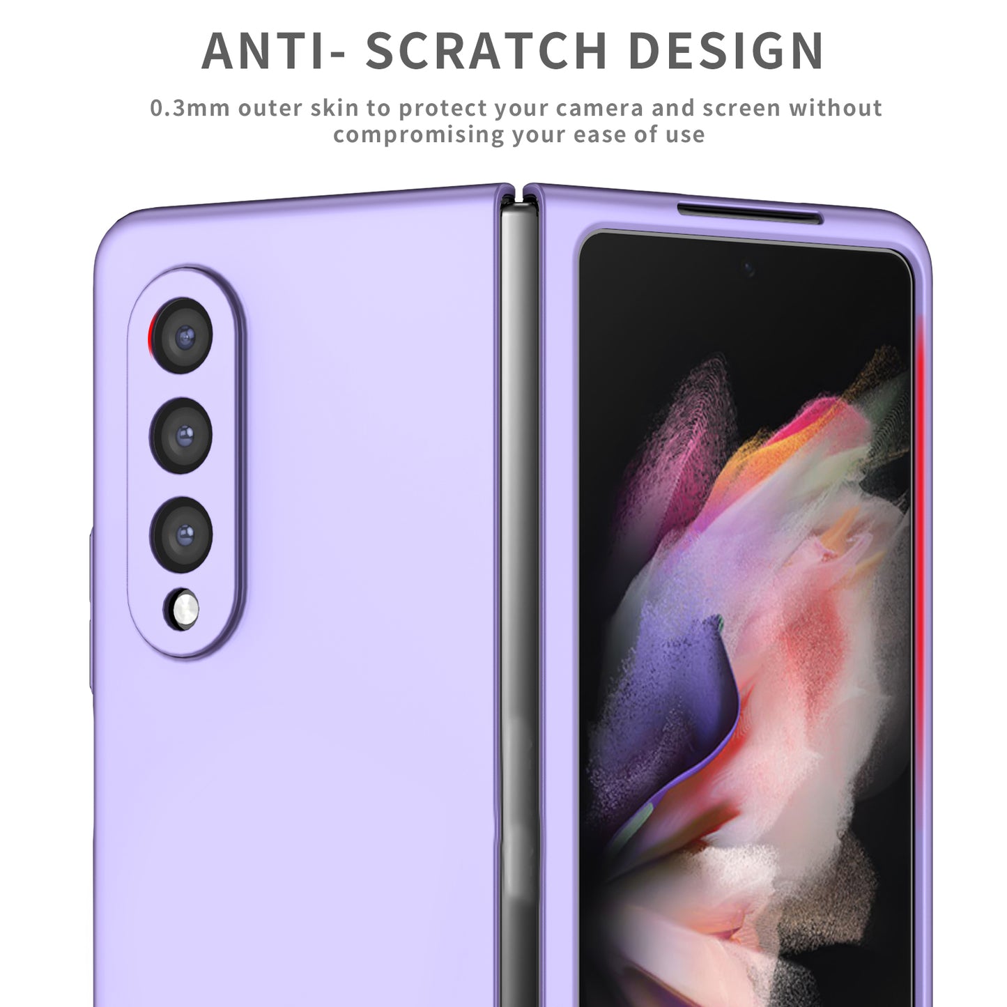For Samsung Galaxy Z Fold3 5G Hard PC Rubberized Phone Case Anti-scratch Shock Absorbing Folding Phone Cover