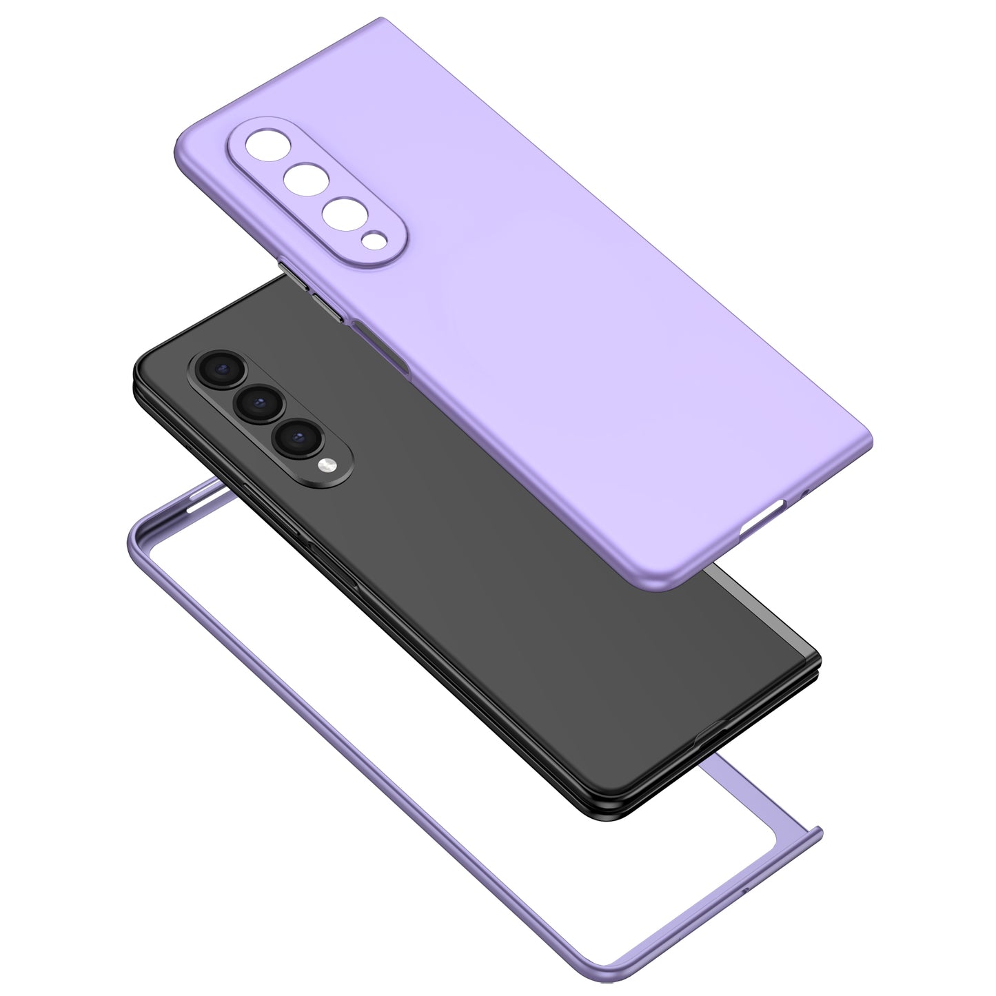 For Samsung Galaxy Z Fold3 5G Hard PC Rubberized Phone Case Anti-scratch Shock Absorbing Folding Phone Cover