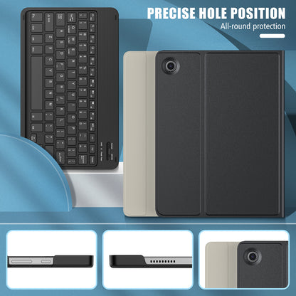 For Samsung Galaxy Tab A8 10.5 (2021) Front Support Keyboard Leather Case Set PU Leather Outter Cover + PC Bottom Case Bluetooth 5.0 Wireless Keyboard
