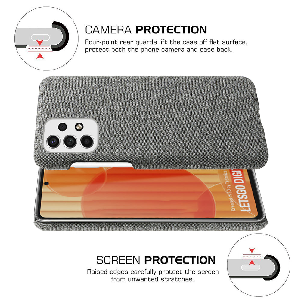 Heat Dissipation Design Phone Case for Samsung Galaxy A53 5G, Soft Cloth Coated PC Shock-Absorbing Protective Case