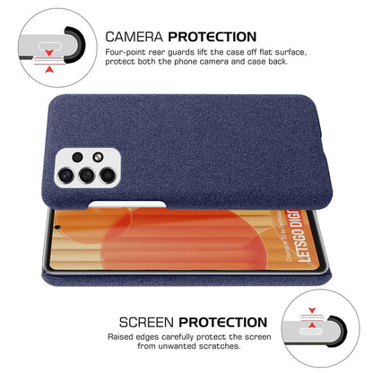Heat Dissipation Design Phone Case for Samsung Galaxy A53 5G, Soft Cloth Coated PC Shock-Absorbing Protective Case