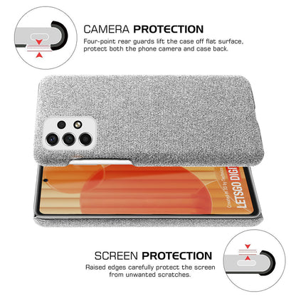 Heat Dissipation Design Phone Case for Samsung Galaxy A53 5G, Soft Cloth Coated PC Shock-Absorbing Protective Case