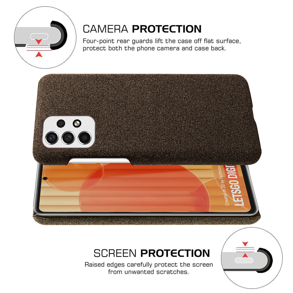 Heat Dissipation Design Phone Case for Samsung Galaxy A53 5G, Soft Cloth Coated PC Shock-Absorbing Protective Case
