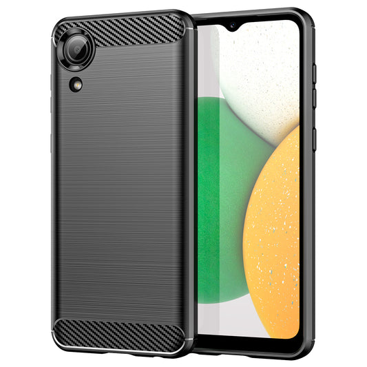1.8mm TPU Case for Samsung Galaxy A03 Core, Brushed Surface Carbon Fiber Texture Anti-fingerprint Back Cover