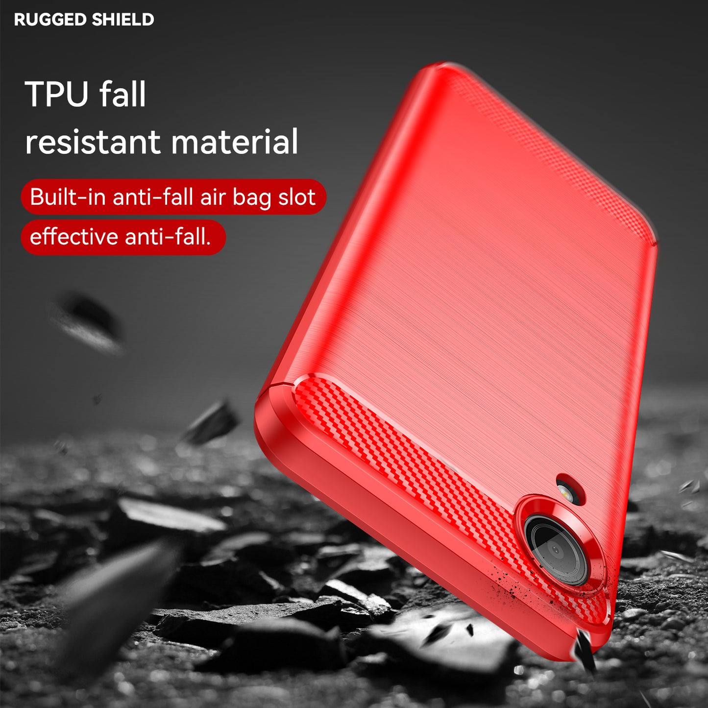 1.8mm TPU Case for Samsung Galaxy A03 Core, Brushed Surface Carbon Fiber Texture Anti-fingerprint Back Cover