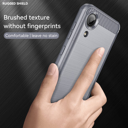 1.8mm TPU Case for Samsung Galaxy A03 Core, Brushed Surface Carbon Fiber Texture Anti-fingerprint Back Cover