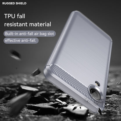 1.8mm TPU Case for Samsung Galaxy A03 Core, Brushed Surface Carbon Fiber Texture Anti-fingerprint Back Cover