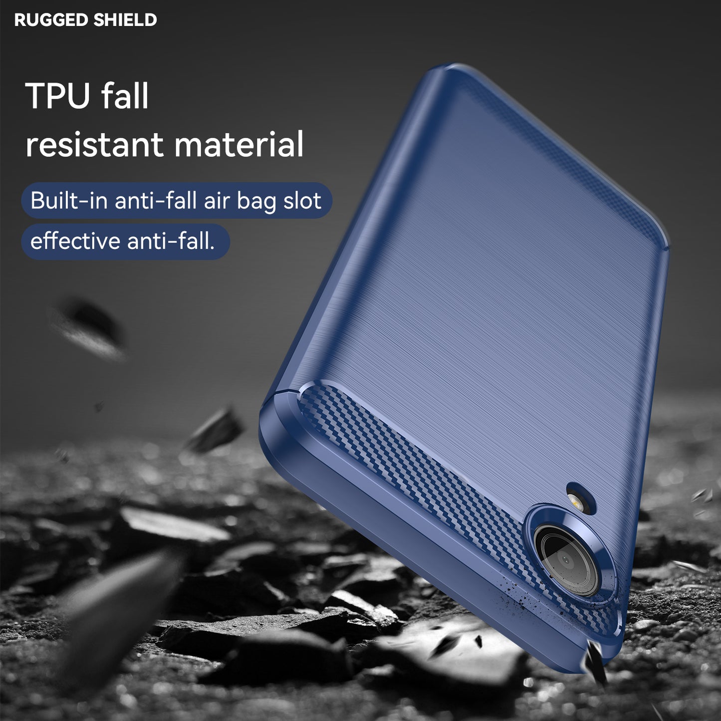 1.8mm TPU Case for Samsung Galaxy A03 Core, Brushed Surface Carbon Fiber Texture Anti-fingerprint Back Cover