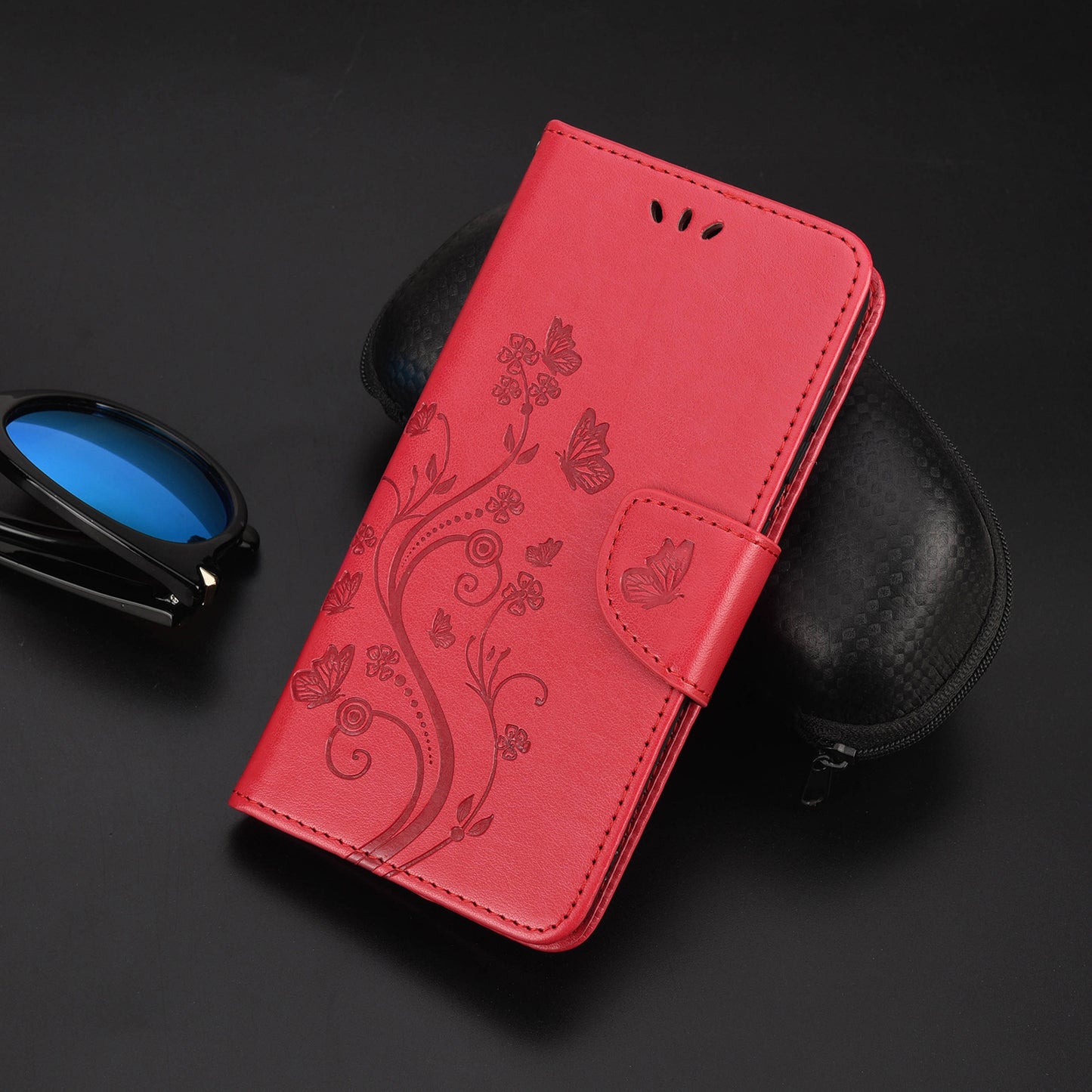 For Samsung Galaxy A13 4G Anti-scratch Stylish Imprint Butterflies Leather Phone Case Practical Wallet Stand Covering