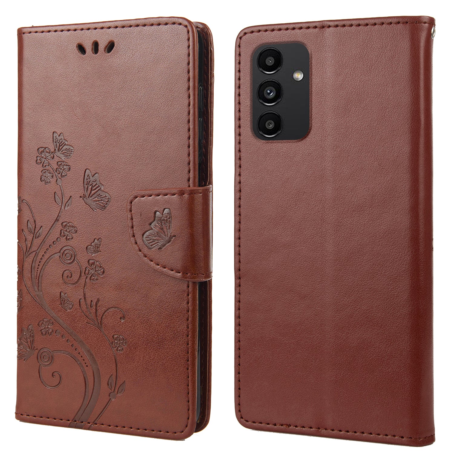 For Samsung Galaxy A13 4G Anti-scratch Stylish Imprint Butterflies Leather Phone Case Practical Wallet Stand Covering