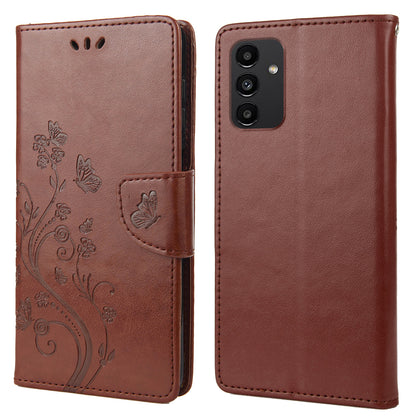 For Samsung Galaxy A13 4G Anti-scratch Stylish Imprint Butterflies Leather Phone Case Practical Wallet Stand Covering