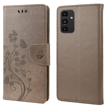 For Samsung Galaxy A13 4G Anti-scratch Stylish Imprint Butterflies Leather Phone Case Practical Wallet Stand Covering