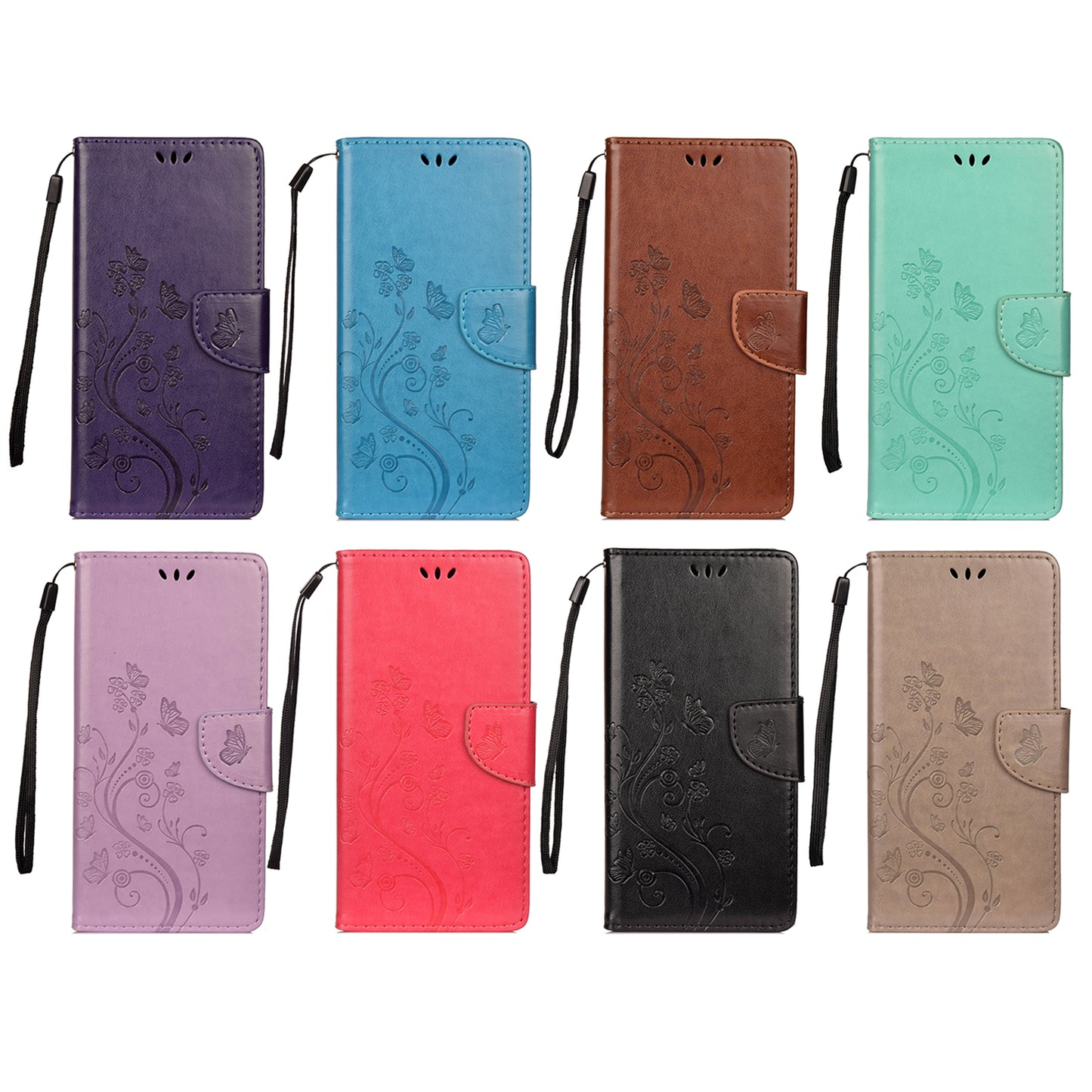 For Samsung Galaxy A13 4G Anti-scratch Stylish Imprint Butterflies Leather Phone Case Practical Wallet Stand Covering