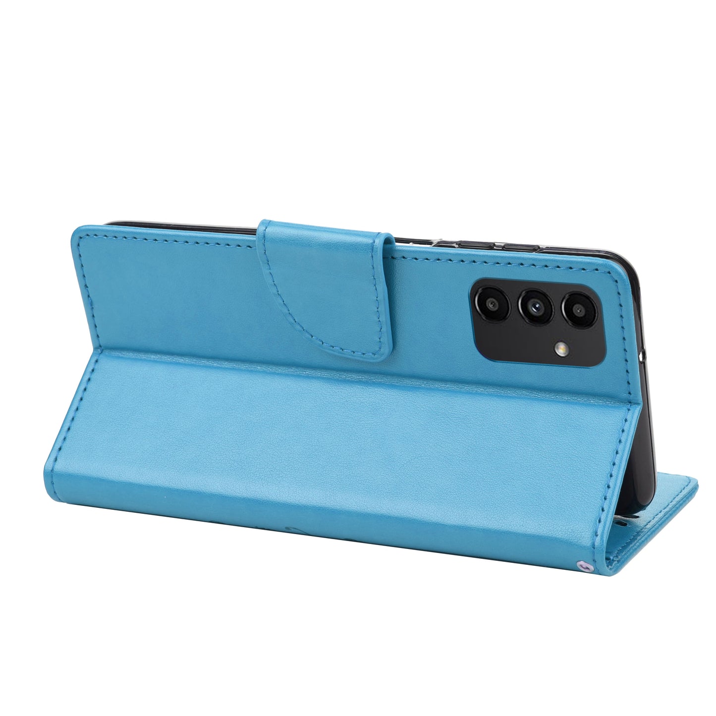 For Samsung Galaxy A13 4G Anti-scratch Stylish Imprint Butterflies Leather Phone Case Practical Wallet Stand Covering