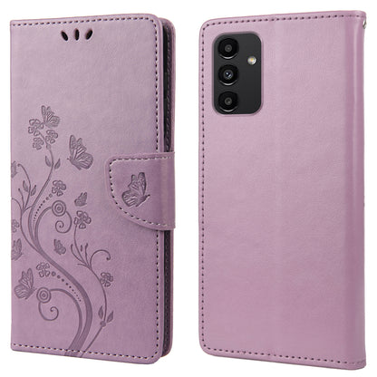 For Samsung Galaxy A13 4G Anti-scratch Stylish Imprint Butterflies Leather Phone Case Practical Wallet Stand Covering