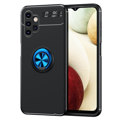 For Samsung Galaxy A13 4G Anti-fingerprint Soft TPU Case Ring Kickstand Phone Back Cover
