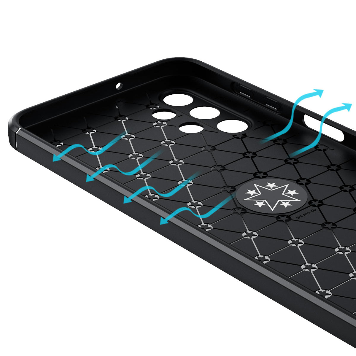 For Samsung Galaxy A13 4G Anti-fingerprint Soft TPU Case Ring Kickstand Phone Back Cover