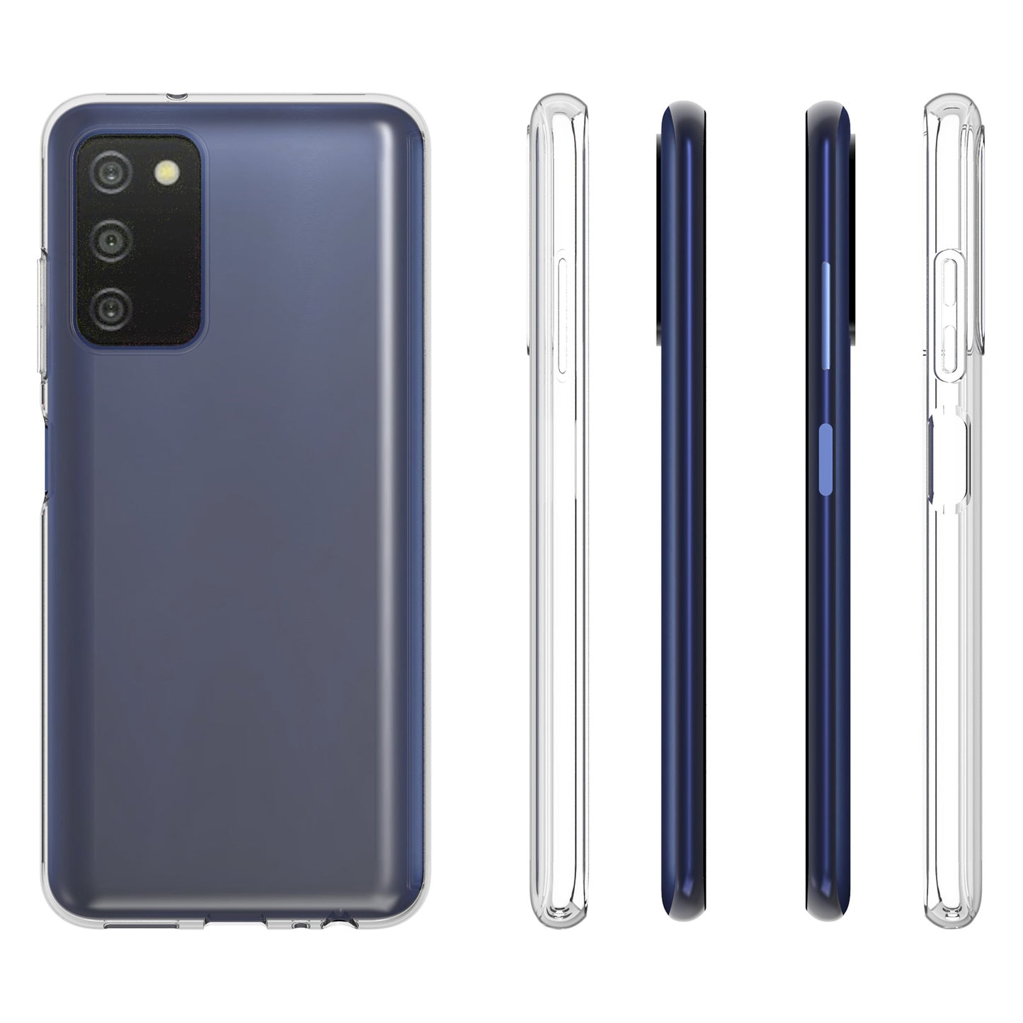 10Pcs/Pack Anti-watermark Case for Samsung Galaxy A03s 4G (166.5 x 75.98 x 9.14mm), Flexible TPU Transparent Anti-Scratch Phone Cover
