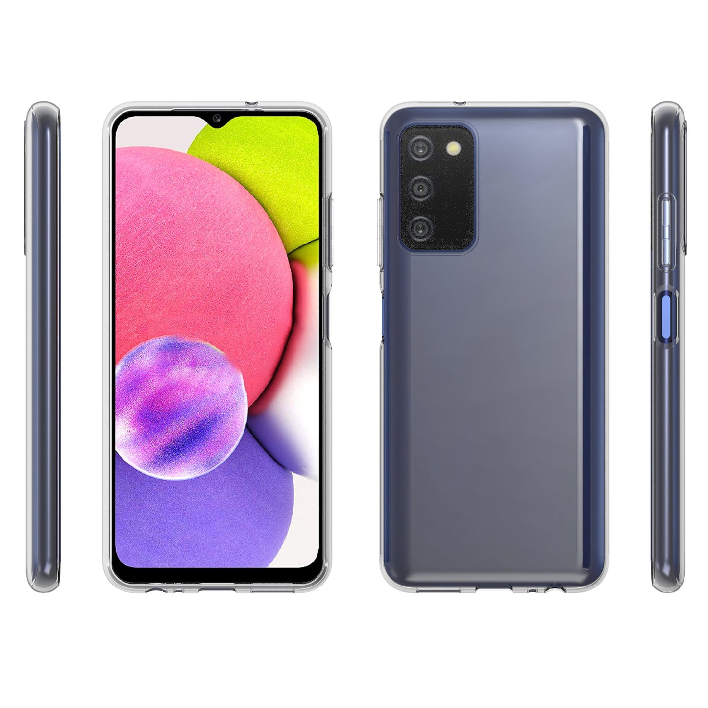10Pcs/Pack Anti-watermark Case for Samsung Galaxy A03s 4G (166.5 x 75.98 x 9.14mm), Flexible TPU Transparent Anti-Scratch Phone Cover