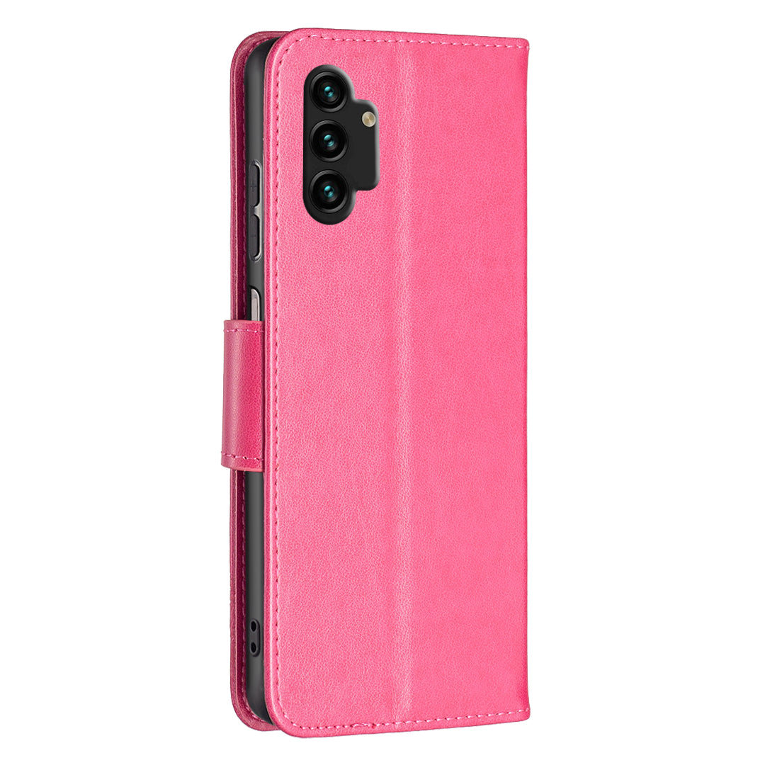 For Samsung Galaxy A13 4G Butterfly Imprinted PU Leather + TPU Phone Case Wallet Stand Cover with Wrist Strap