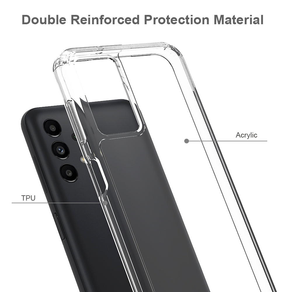 For Samsung Galaxy A13 4G Anti-scratch Precise Cutout Clear Hard Acrylic + Soft TPU Mobile Phone Case Shell
