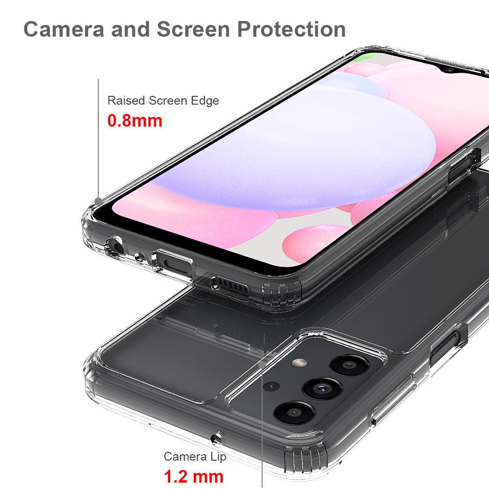 For Samsung Galaxy A13 4G Anti-scratch Precise Cutout Clear Hard Acrylic + Soft TPU Mobile Phone Case Shell
