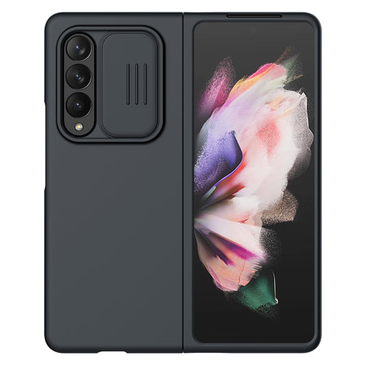 NILLKIN for Samsung Galaxy Z Fold3 5G Dual Layer Hybrid Hard PC Soft Silicone Shockproof Protective Case with Slide Camera Lens Cover