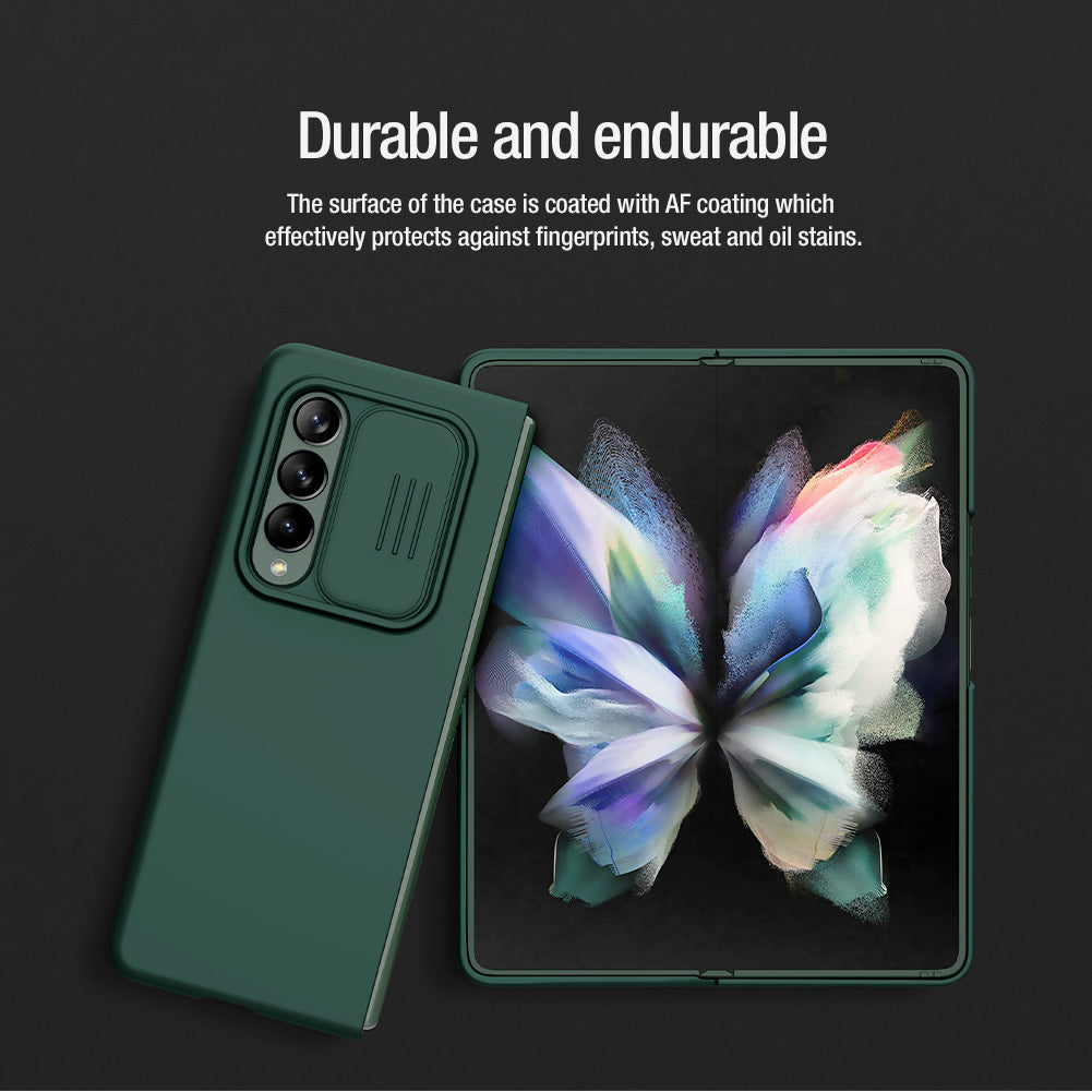 NILLKIN for Samsung Galaxy Z Fold3 5G Dual Layer Hybrid Hard PC Soft Silicone Shockproof Protective Case with Slide Camera Lens Cover